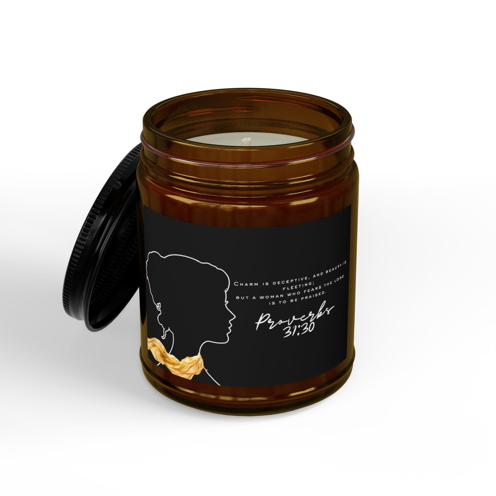 Proverbs 31:30: Gold Scarf— Soy Candle (4oz & 9oz) - Image 6