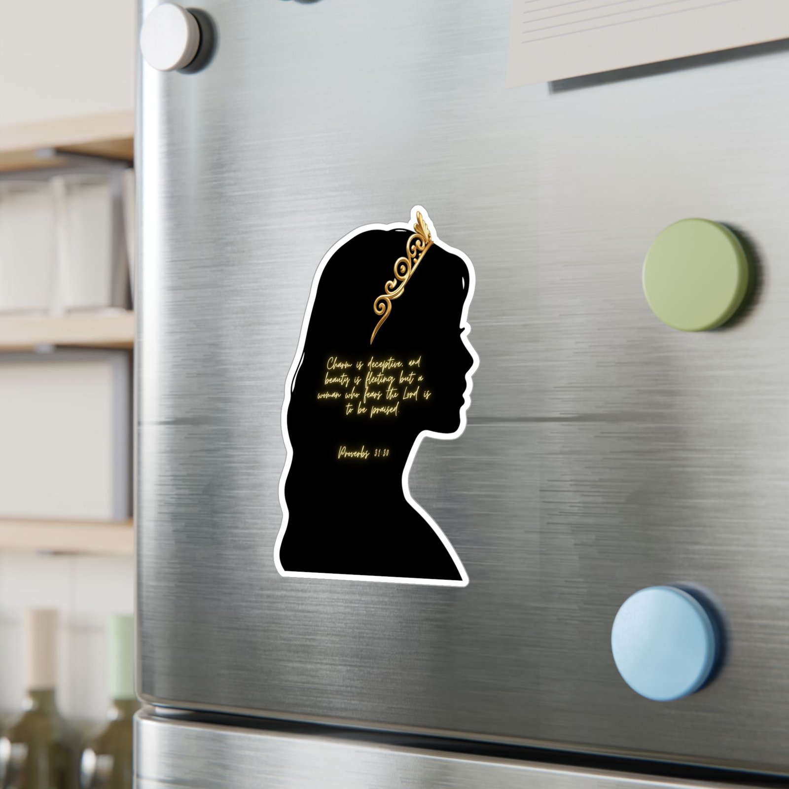 Proverbs 31:30: Gold Crown— Sticker - Image 11