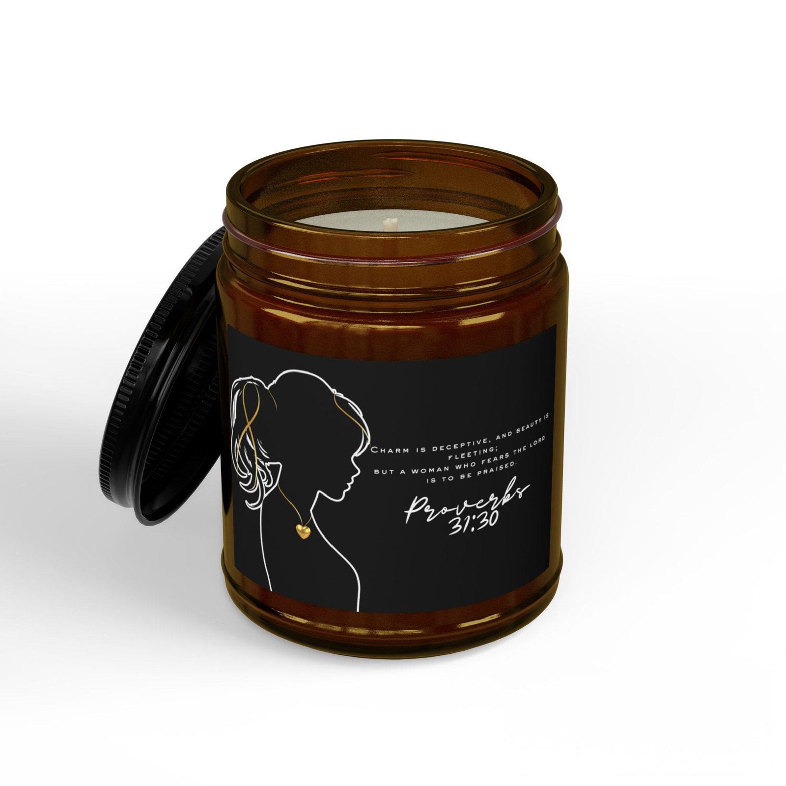 Proverbs 31:30: Gold Heart— Soy Candle (4oz & 9oz) - Image 6