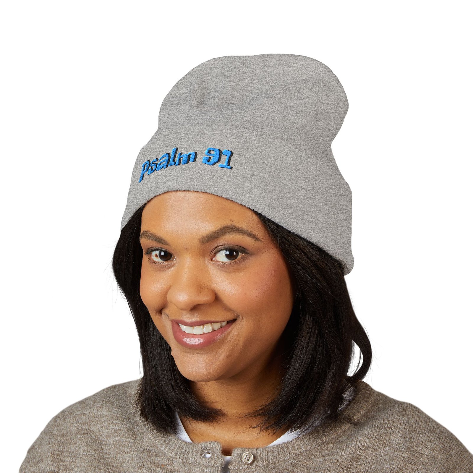 Psalm 91 Embroidered Cuffed Beanie - Image 26