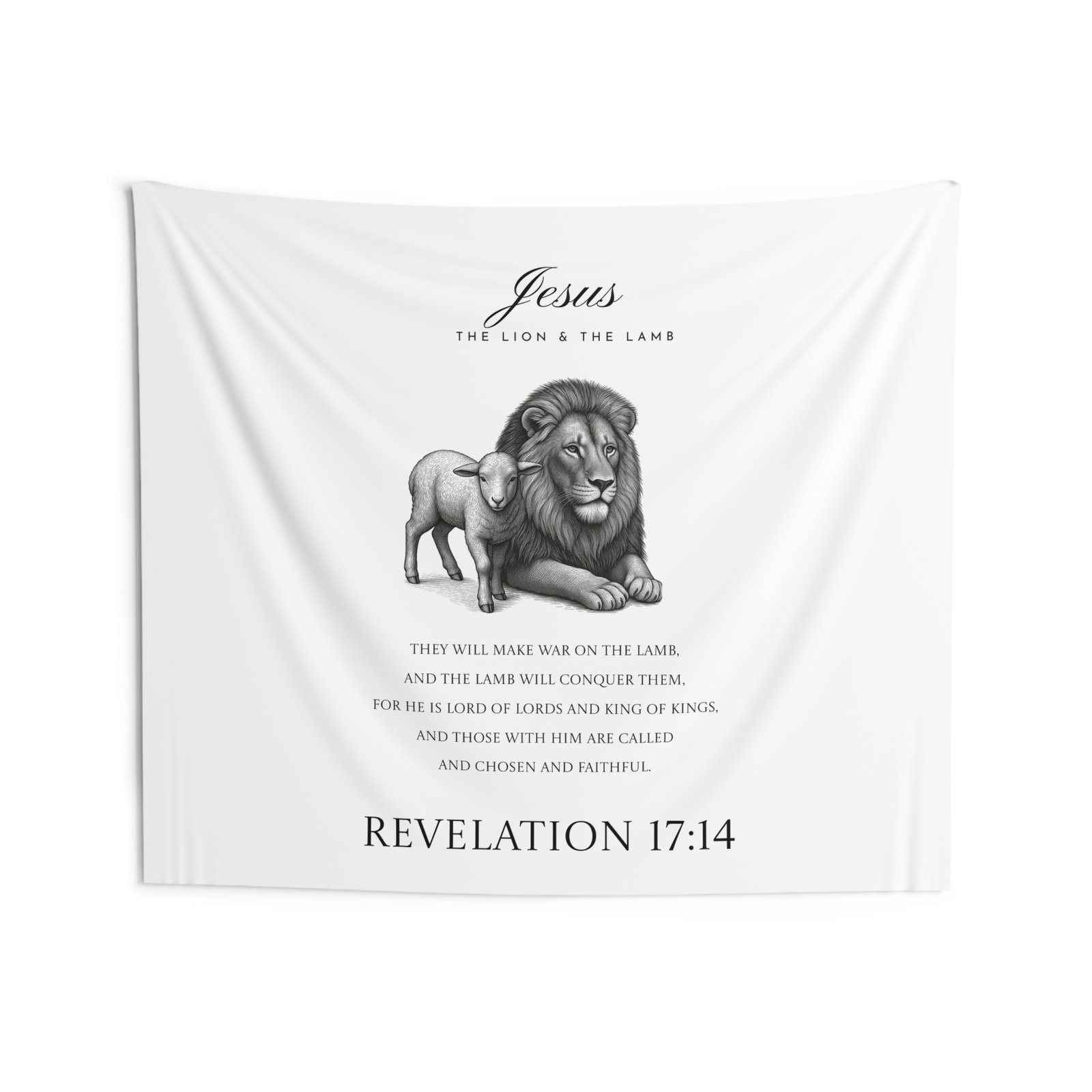 'Jesus The Lion & The Lamb' Revelation 17:14 — Tapestry - Image 5