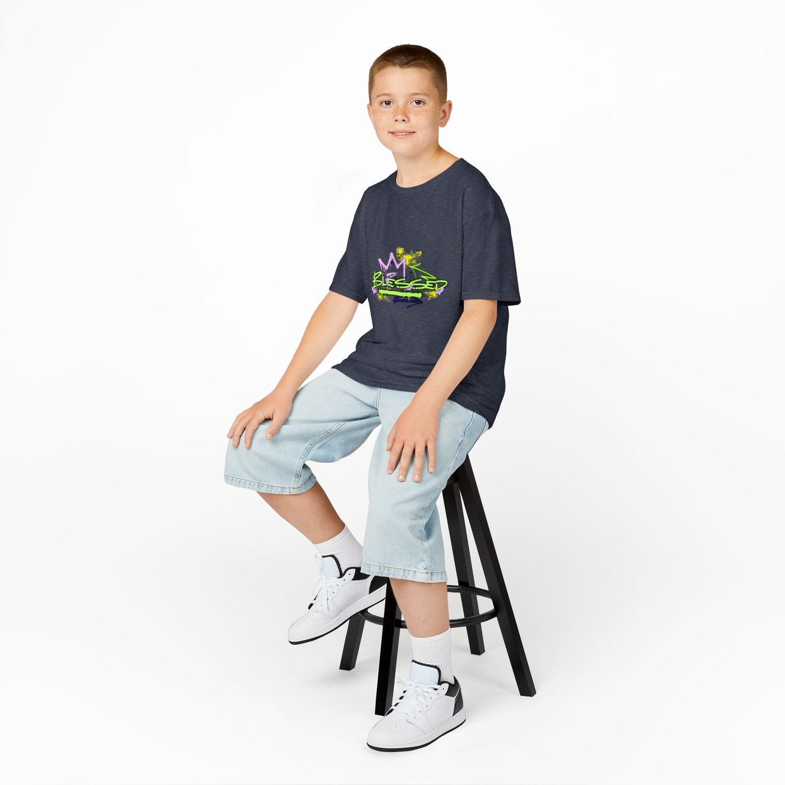 'Blessed' Graffiti - Kids Tee - Image 48