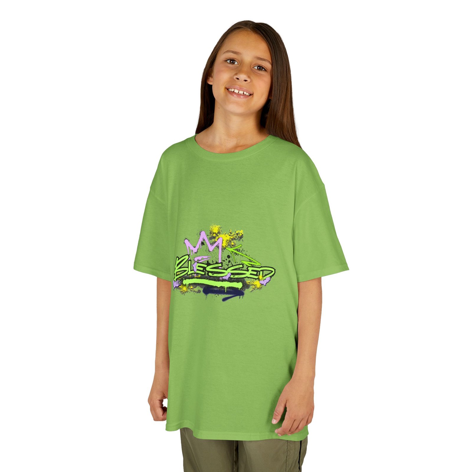 'Blessed' Graffiti - Kids Tee - Image 18