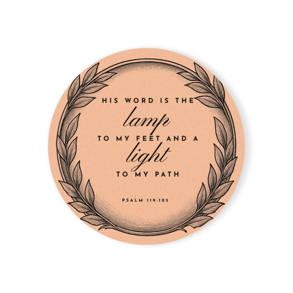 "Lamp To My Feet" — Cork Coaster