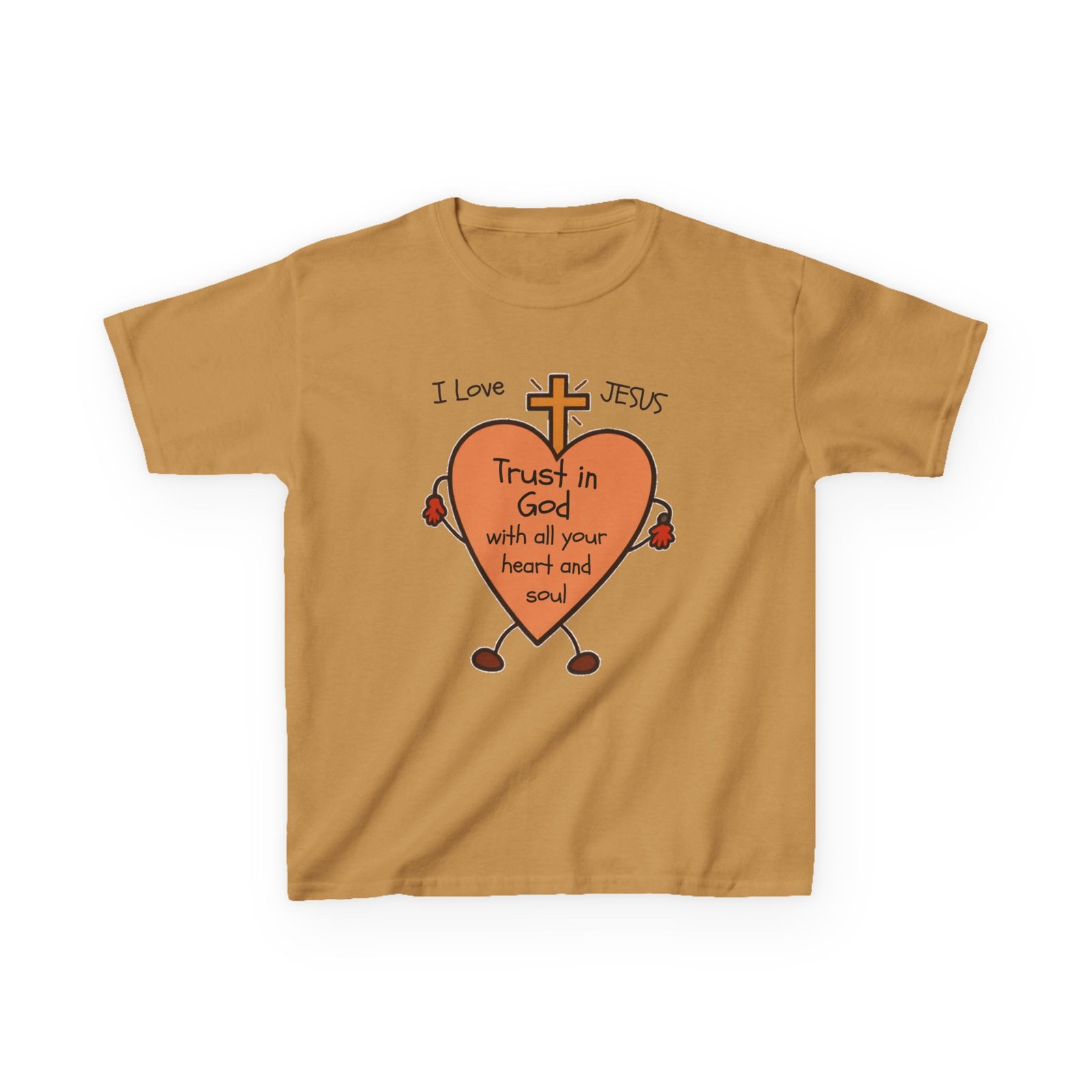 "Trust In God With Your Heart and Soul" - Kids Tee - Image 7