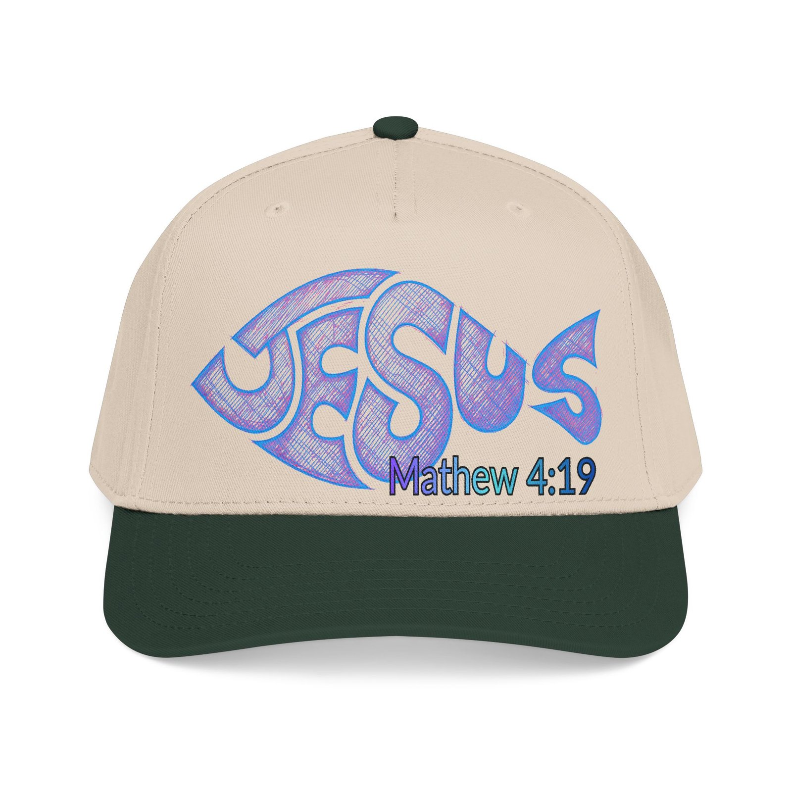 Jesus Matthew 4:19: Baseball Cap - Image 3