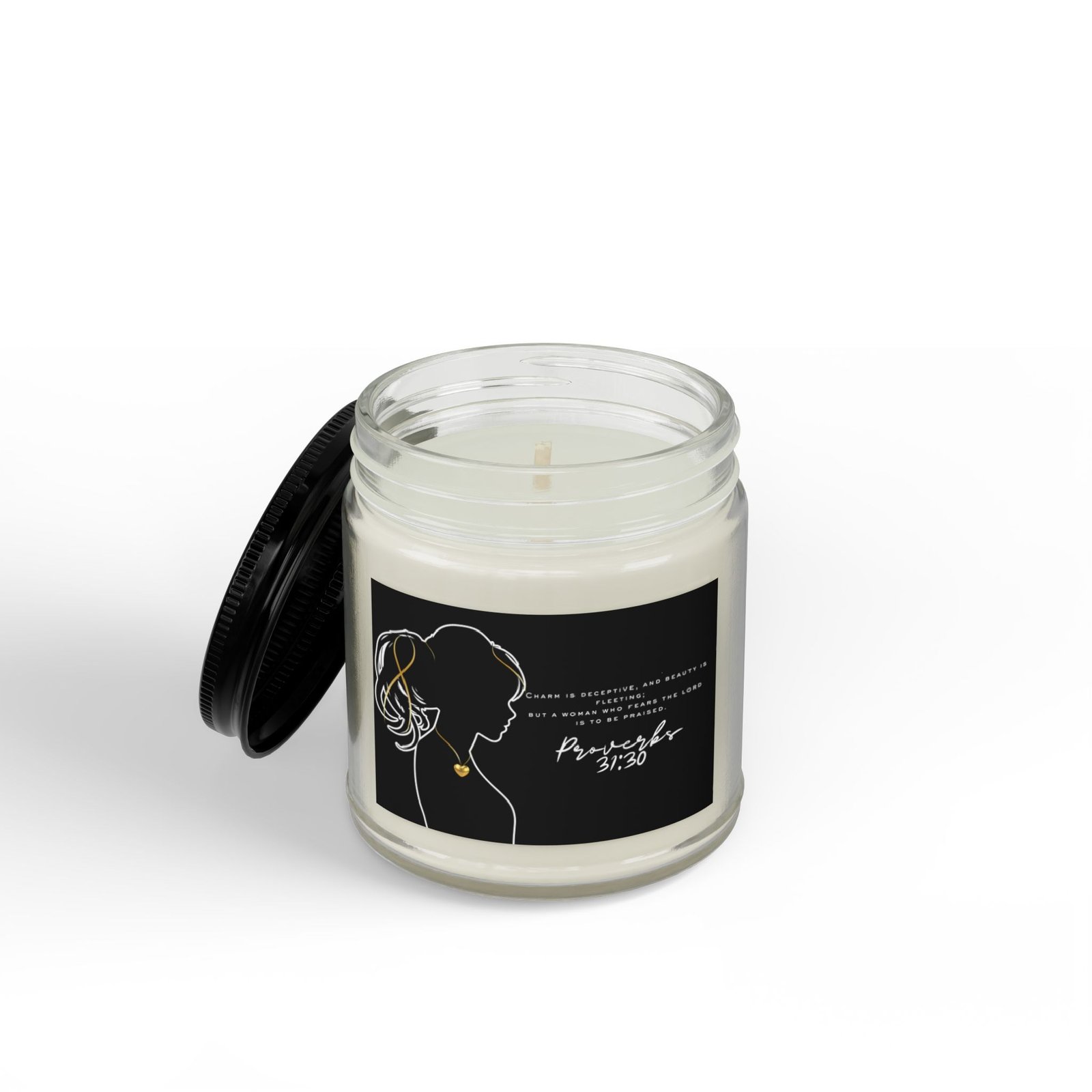 Proverbs 31:30: Gold Heart— Soy Candle (4oz & 9oz) - Image 2