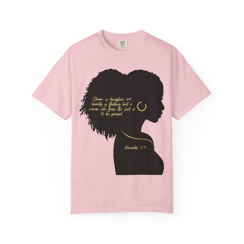 Proverbs 31:30 Gold Earring - T-Shirt