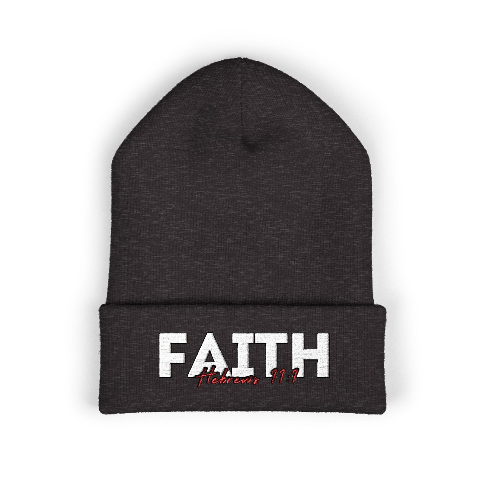 Hebrews 11:1 Faith Embroidered Cuffed Beanie - Image 11