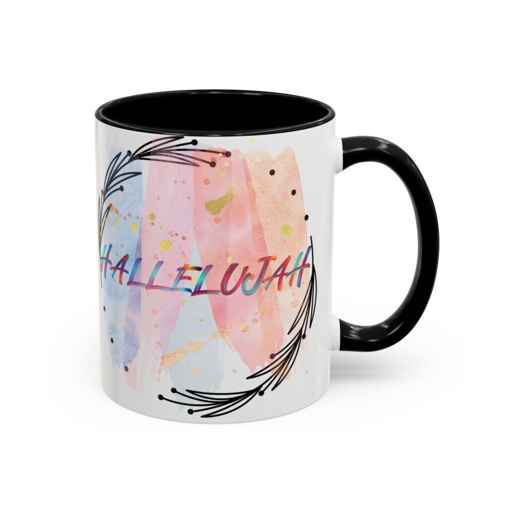 'Hallelujah'  —  Watercolor Accent Coffee Mug (11/15oz)