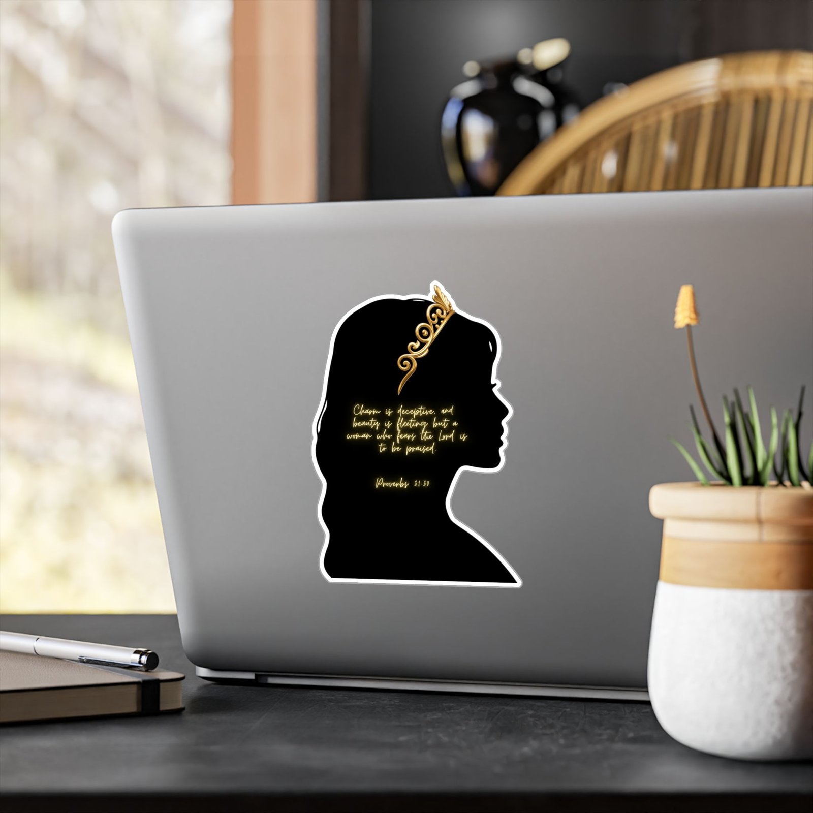 Proverbs 31:30: Gold Crown— Sticker - Image 12