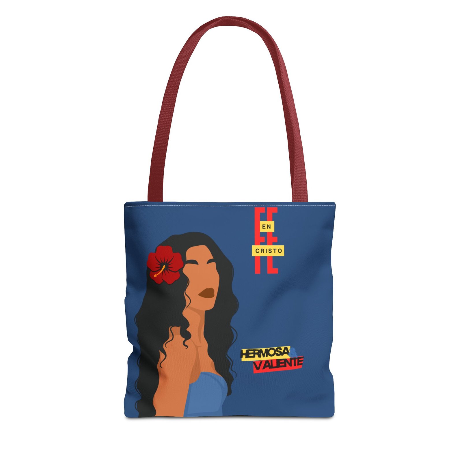 'Fe En Cristo: Hermosa & Valiente' Blue Regatta - Tote Bag - Image 6