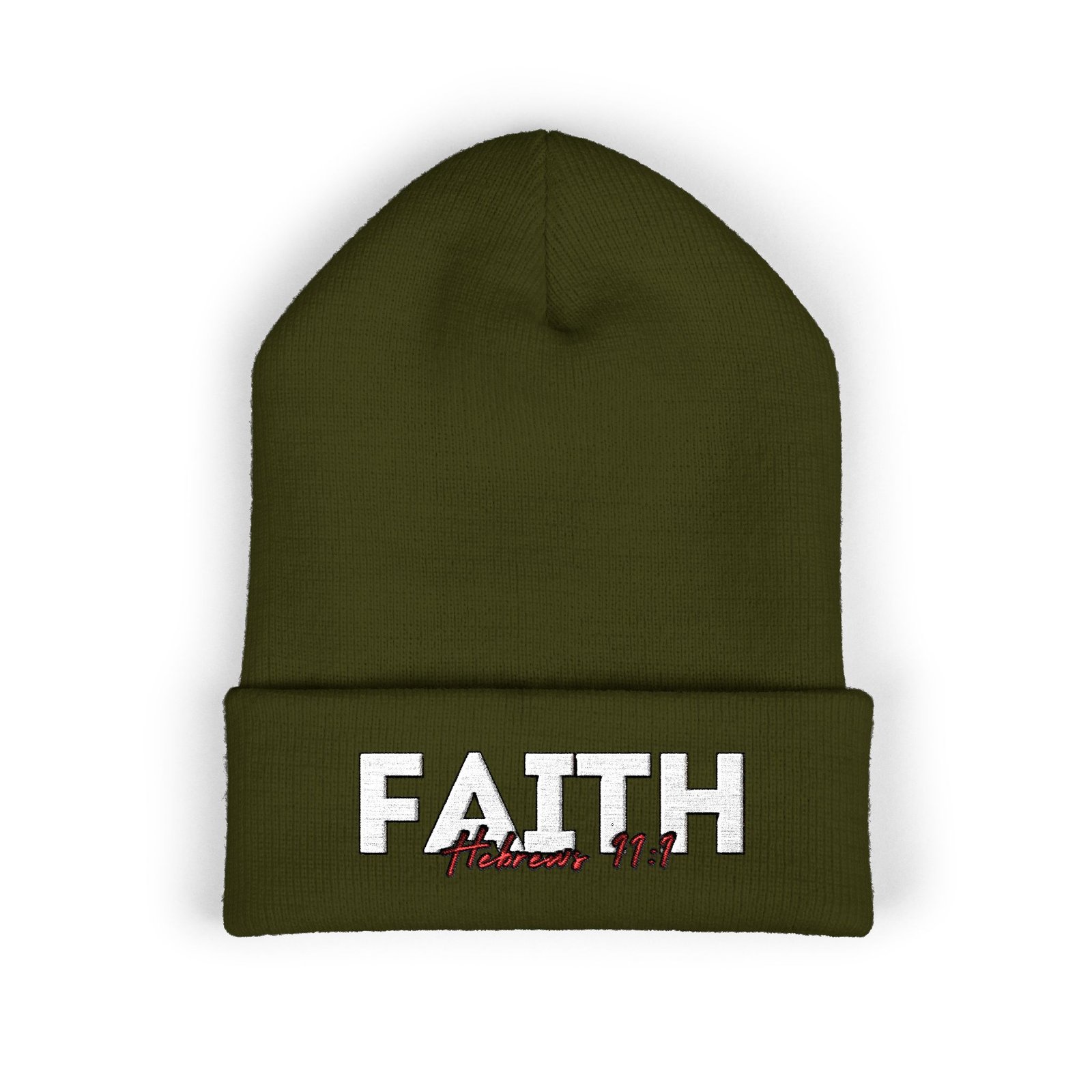 Hebrews 11:1 Faith Embroidered Cuffed Beanie - Image 5