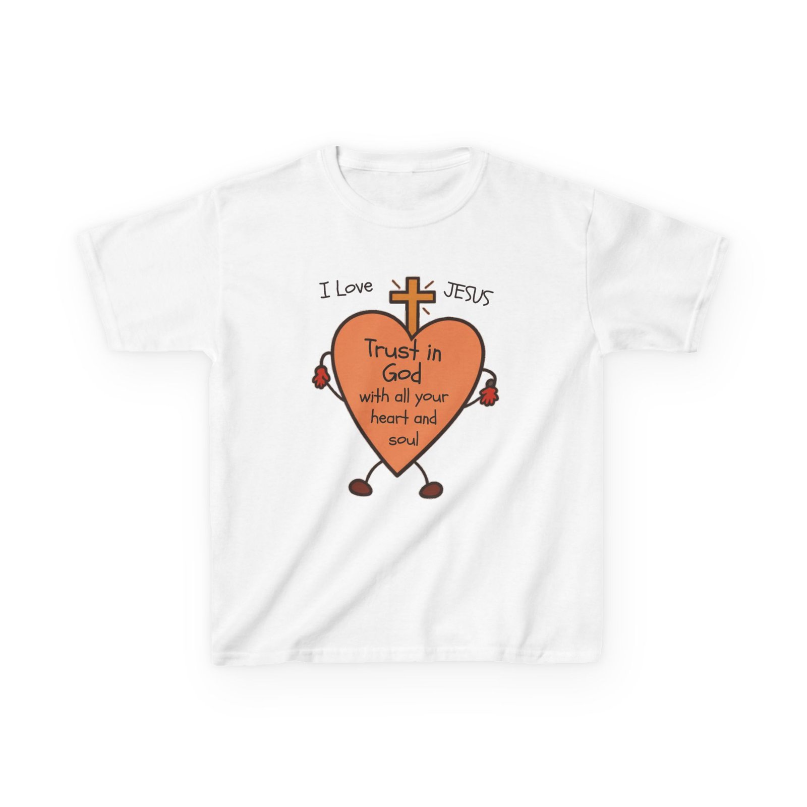 "Trust In God With Your Heart and Soul" - Kids Tee - Image 2