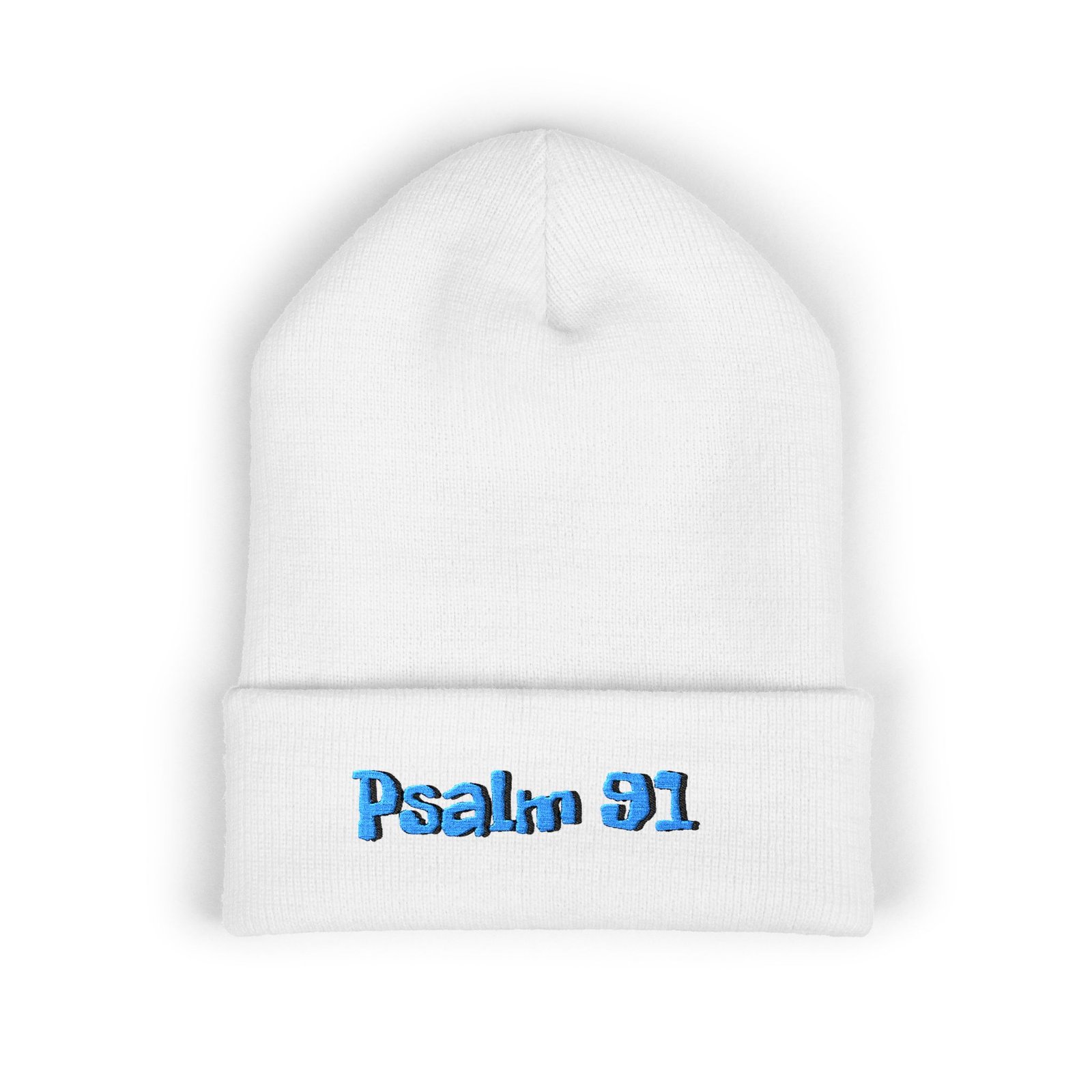 Psalm 91 Embroidered Cuffed Beanie