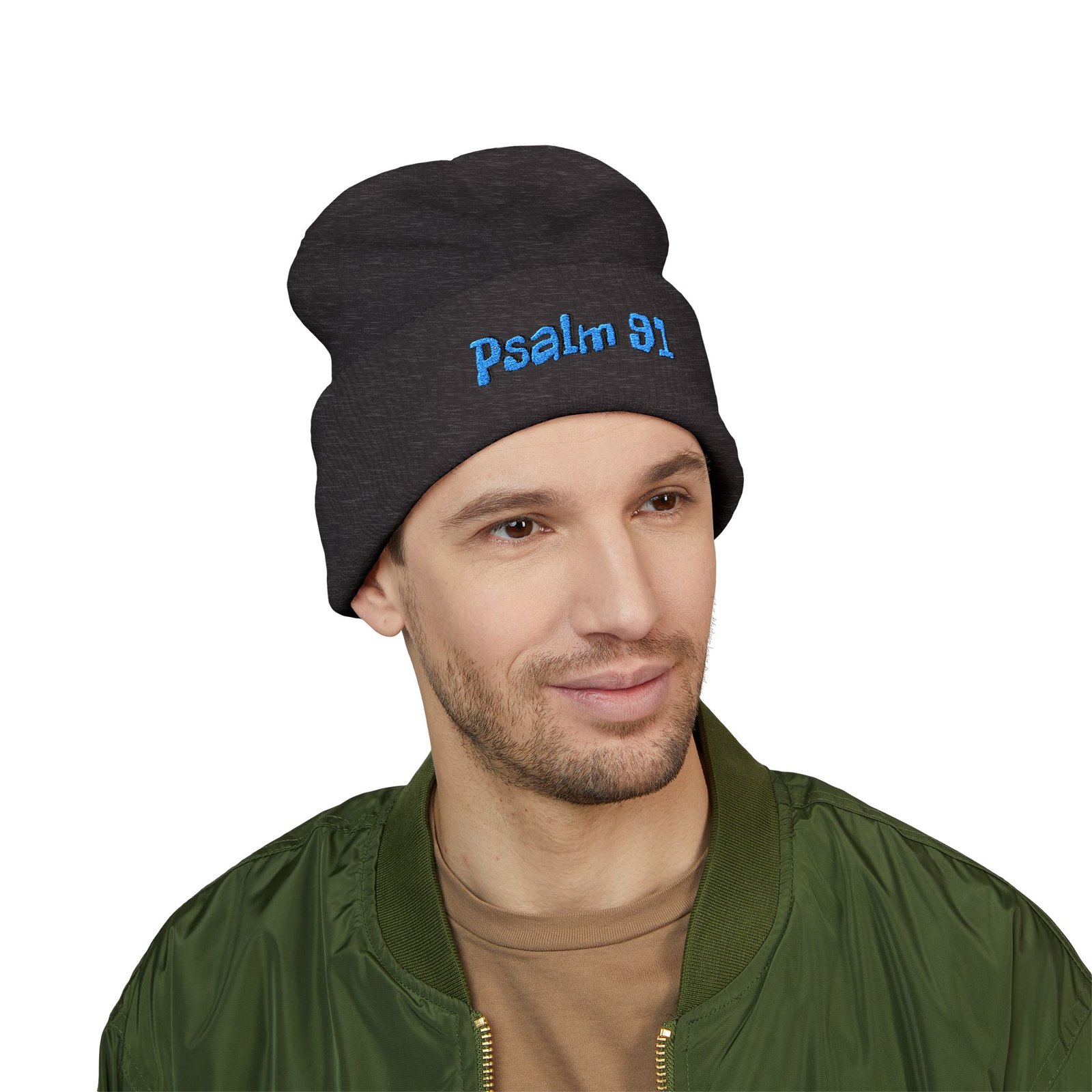 Psalm 91 Embroidered Cuffed Beanie - Image 30