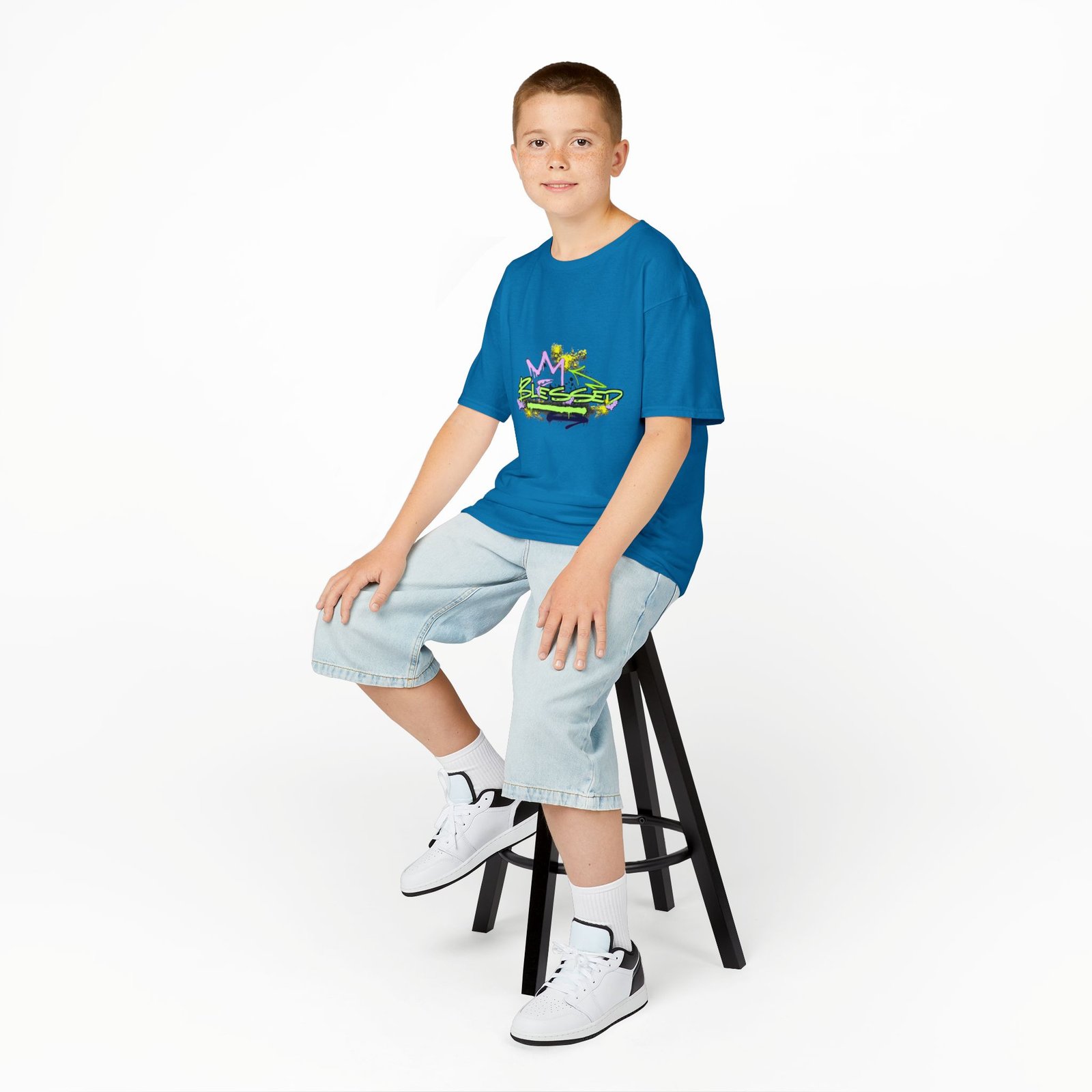 'Blessed' Graffiti - Kids Tee - Image 40