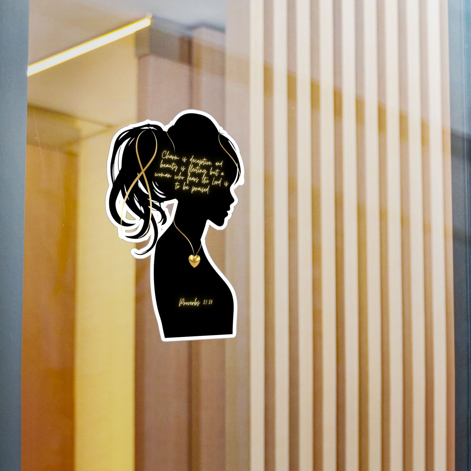 Proverbs 31:30: Gold Heart— Sticker - Image 10