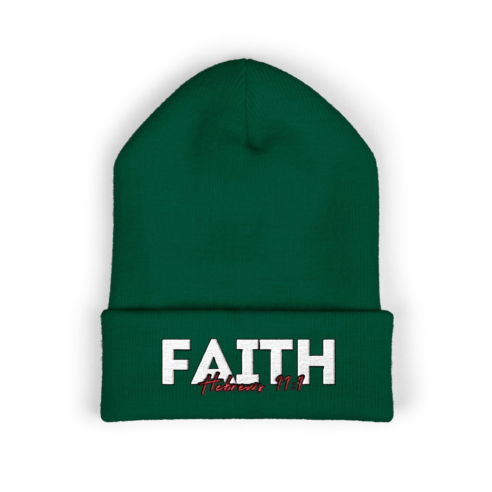 Hebrews 11:1 Faith Embroidered Cuffed Beanie - Image 6