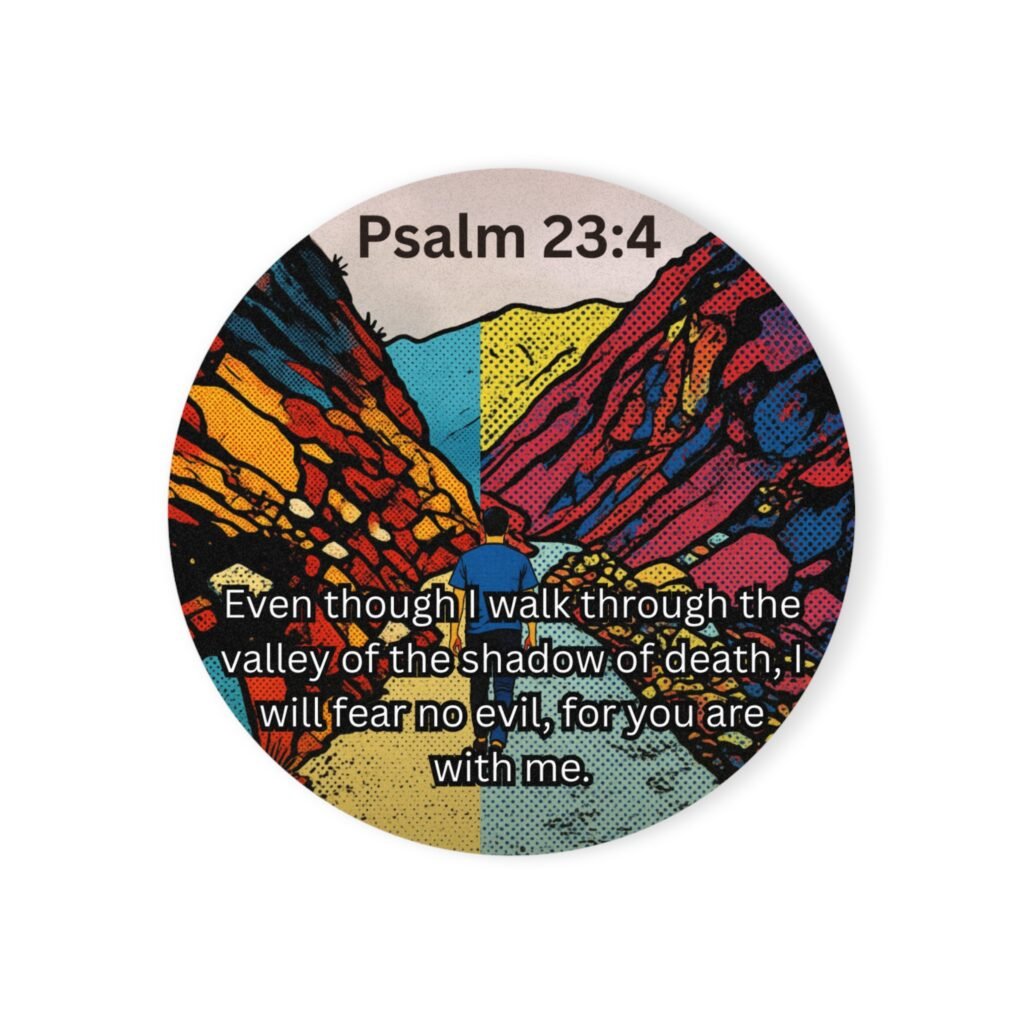 Psalm 23:4 - Cork Coaster