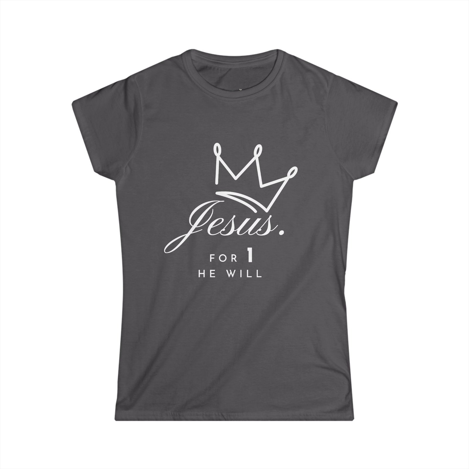 'Jesus. For 1 He Will' - Softstyle Tee - Image 10