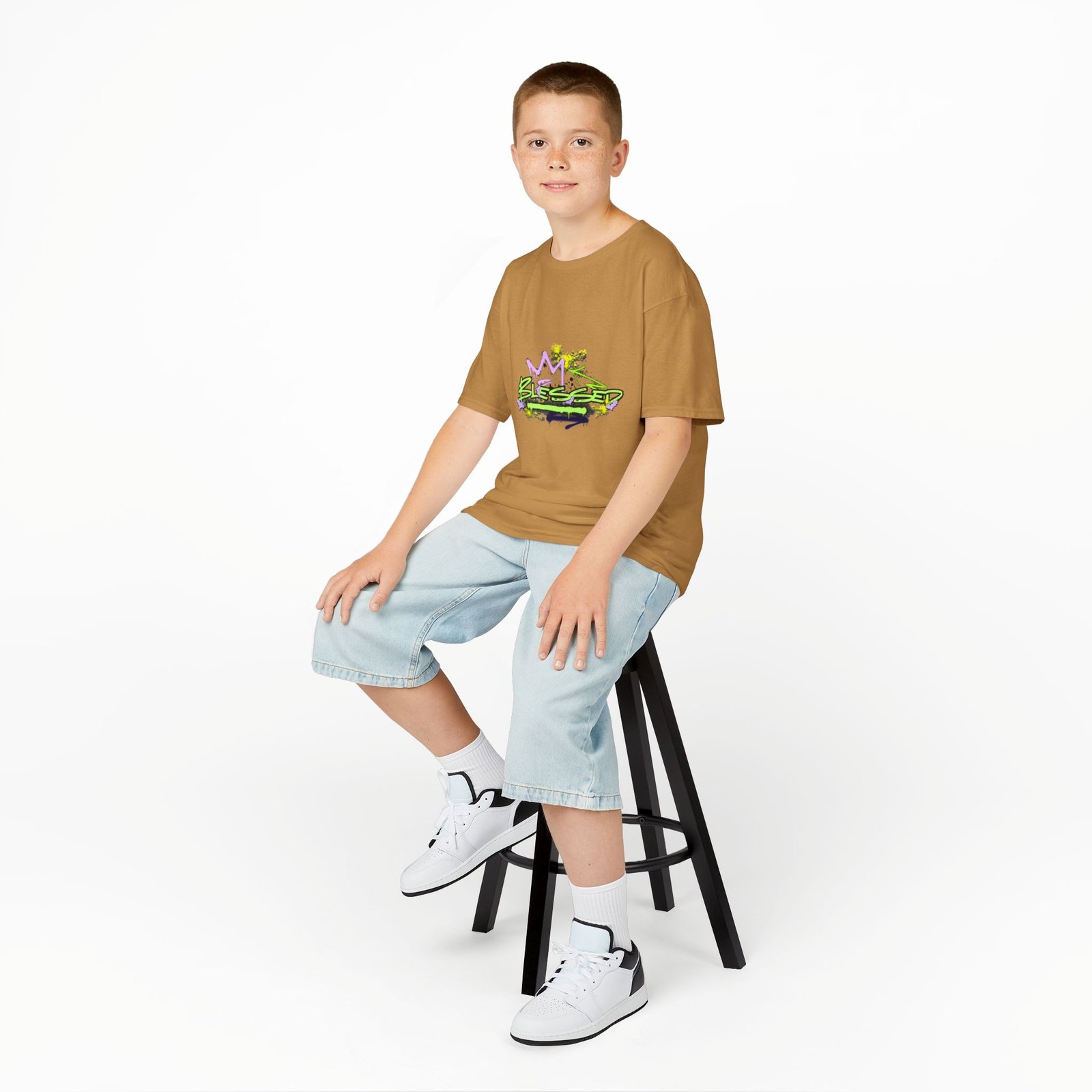 'Blessed' Graffiti - Kids Tee - Image 16