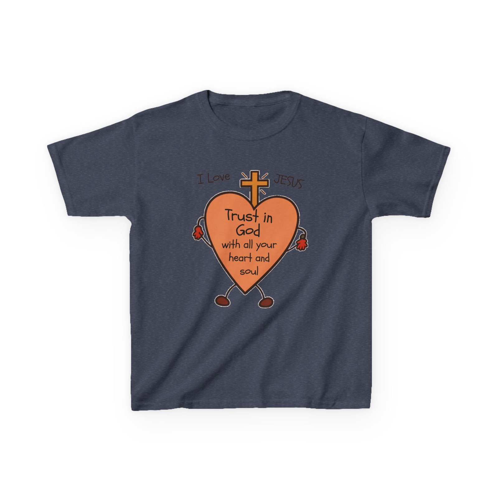 "Trust In God With Your Heart and Soul" - Kids Tee - Image 10