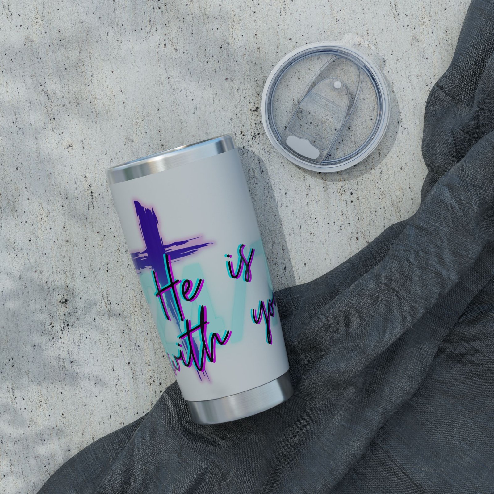 "He Is With You 24/7" - Stainless Steel Tumbler - Image 2