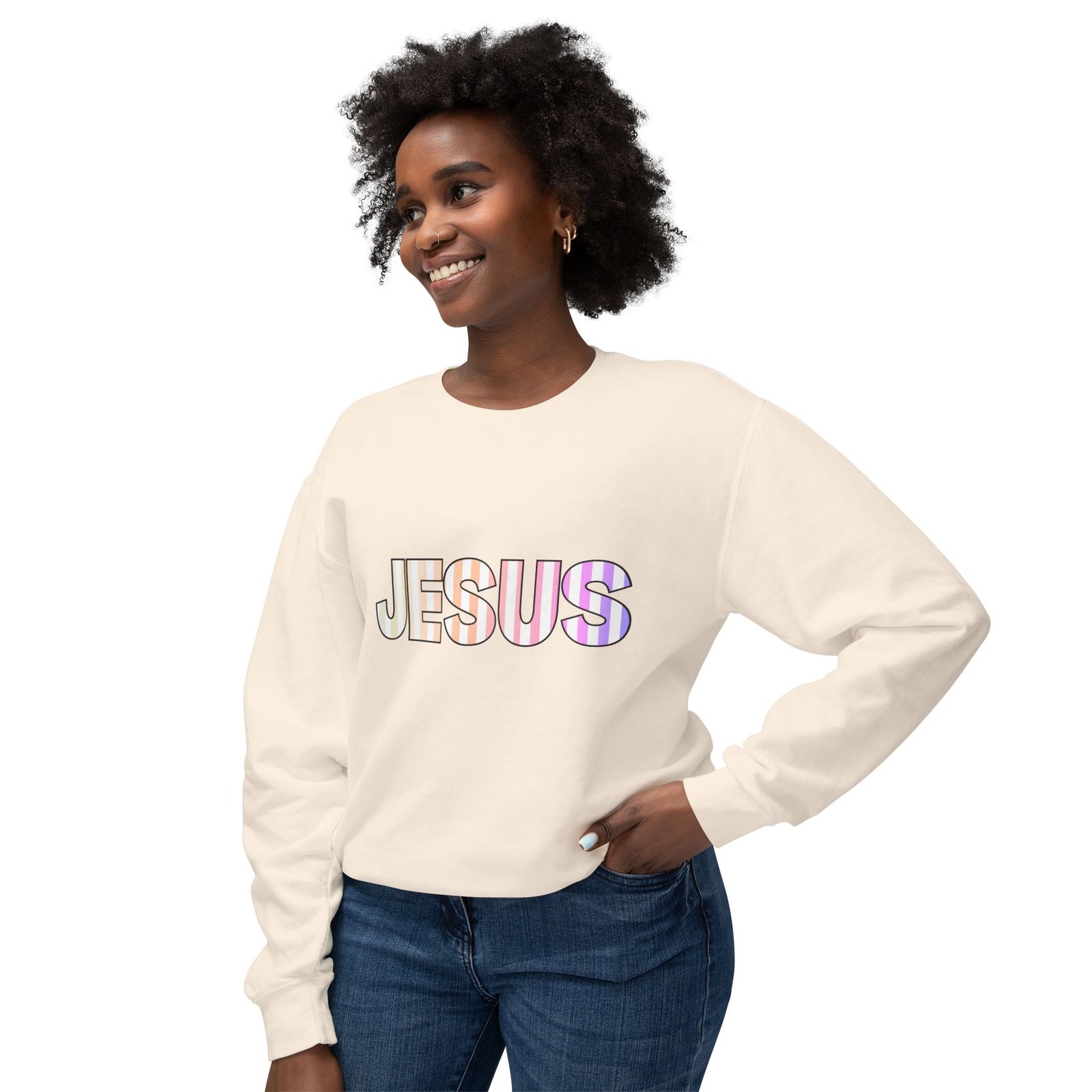 'Jesus' Striped - Crewneck - Image 4