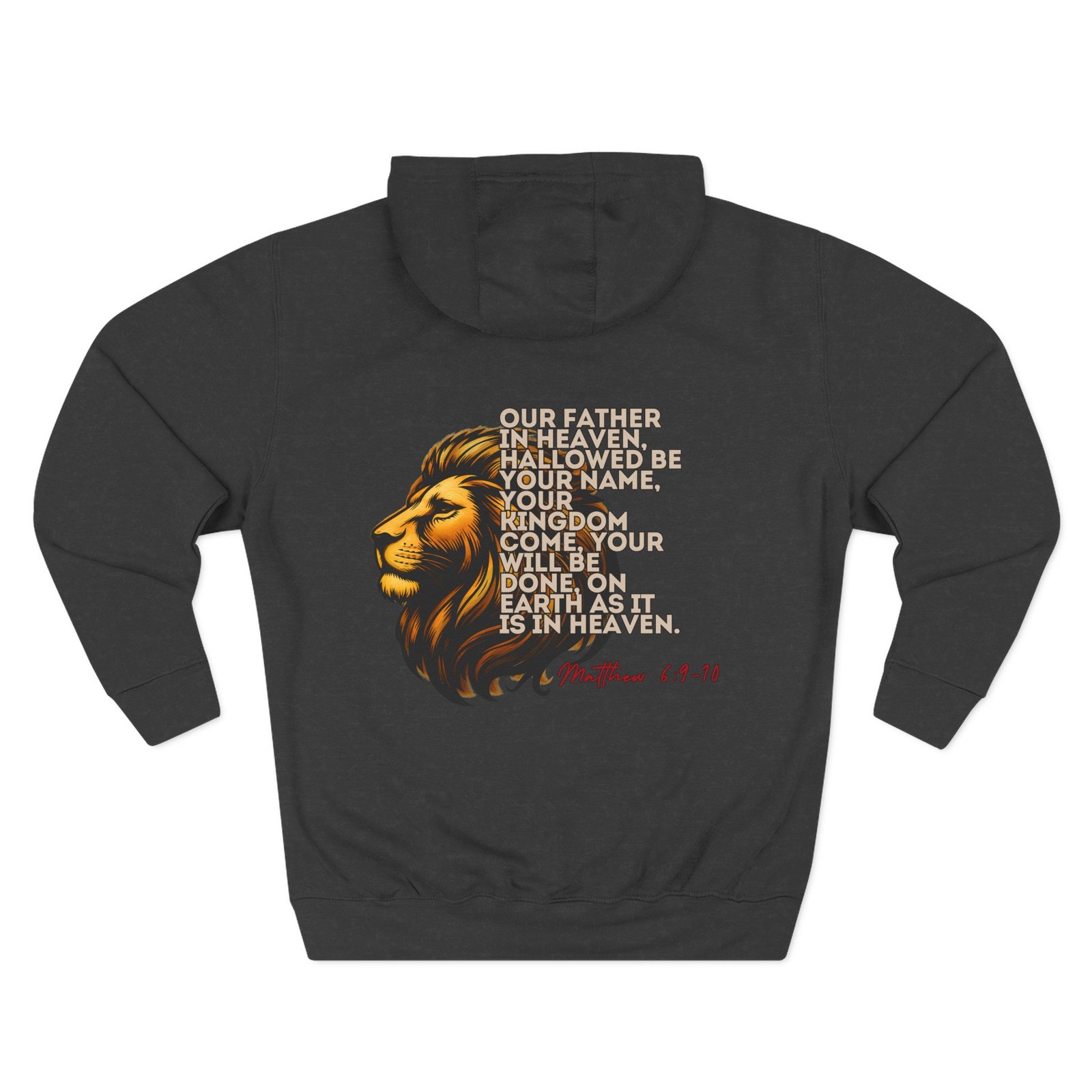 Matthew 6:9-10 Lion Prayer — Fleece Pullover - Image 3