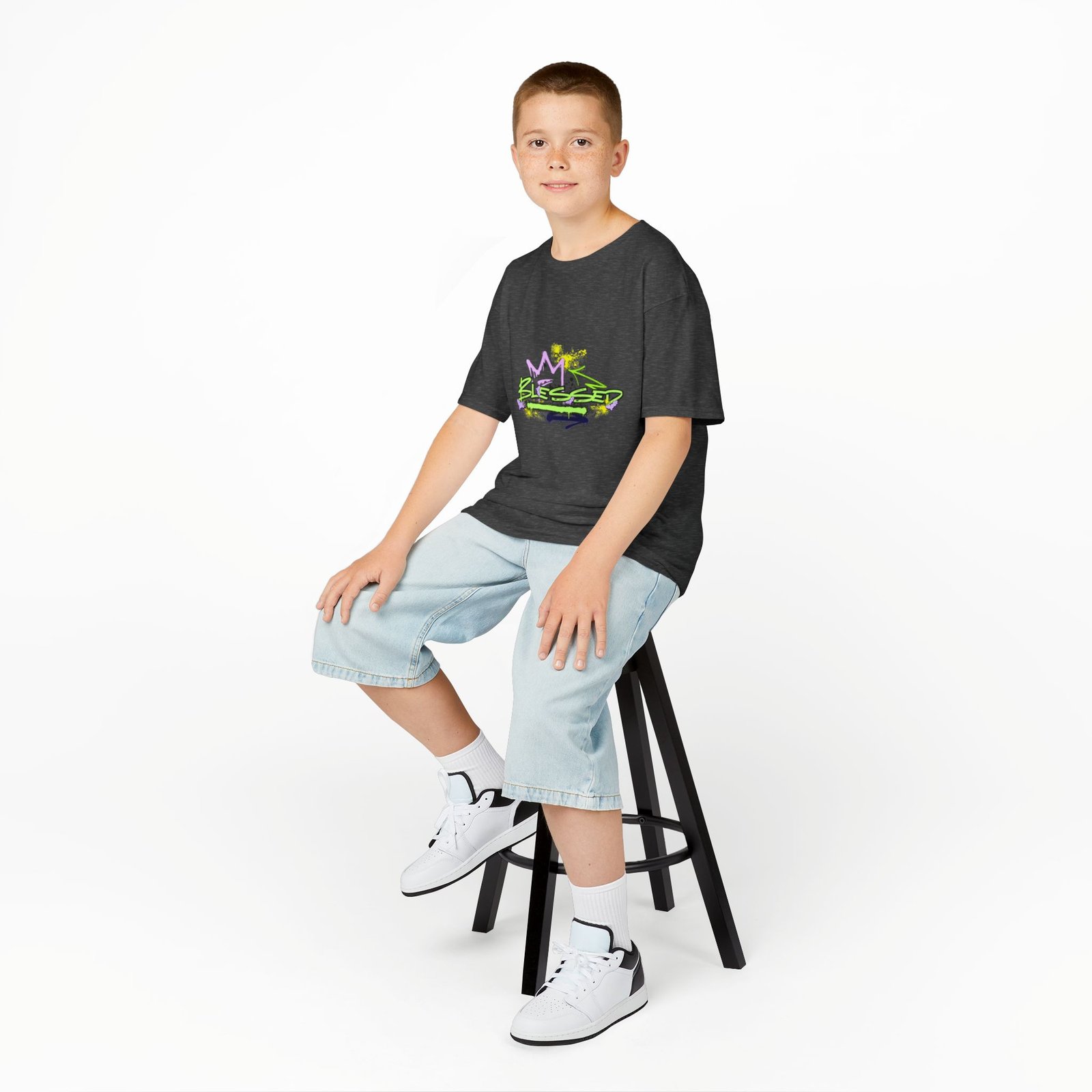 'Blessed' Graffiti - Kids Tee - Image 28