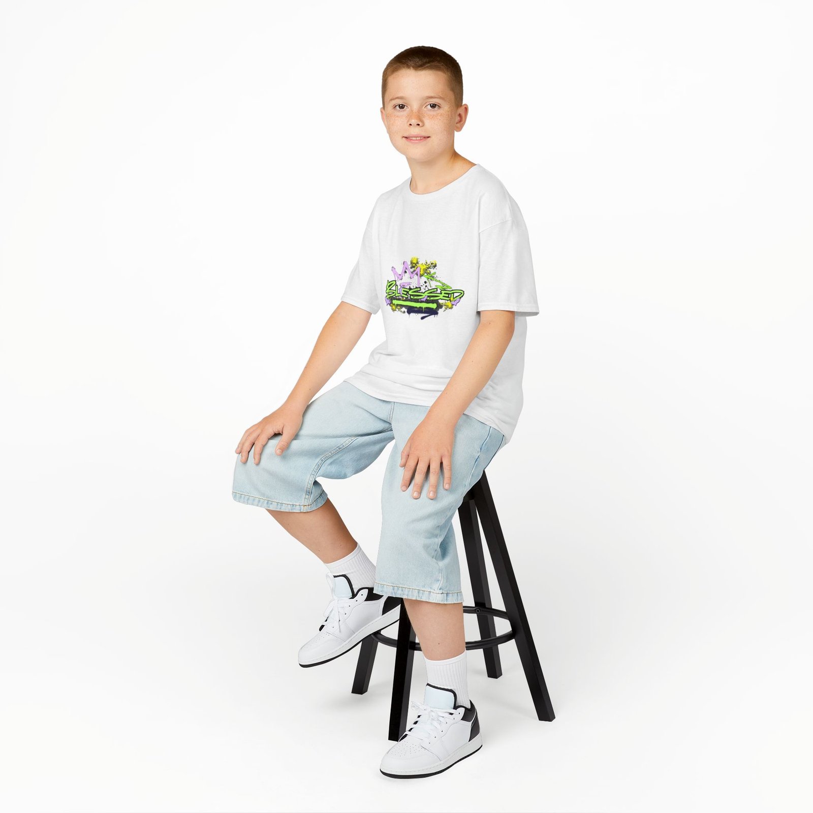 'Blessed' Graffiti - Kids Tee - Image 4