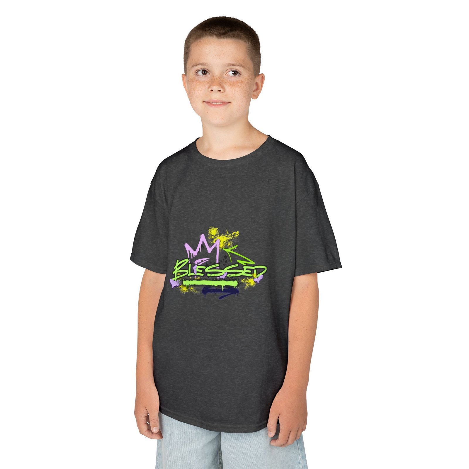 'Blessed' Graffiti - Kids Tee - Image 27