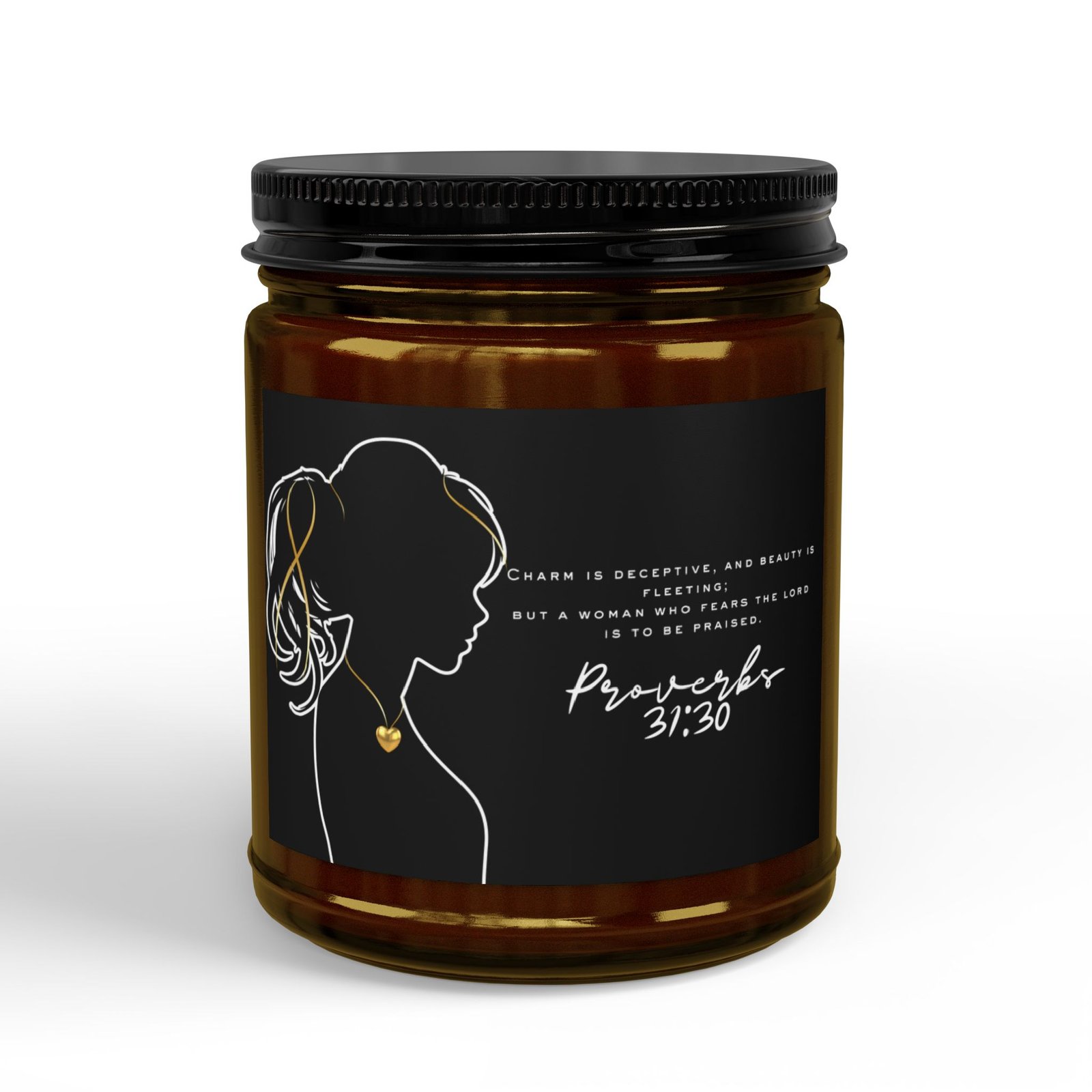 Proverbs 31:30: Gold Heart— Soy Candle (4oz & 9oz) - Image 5