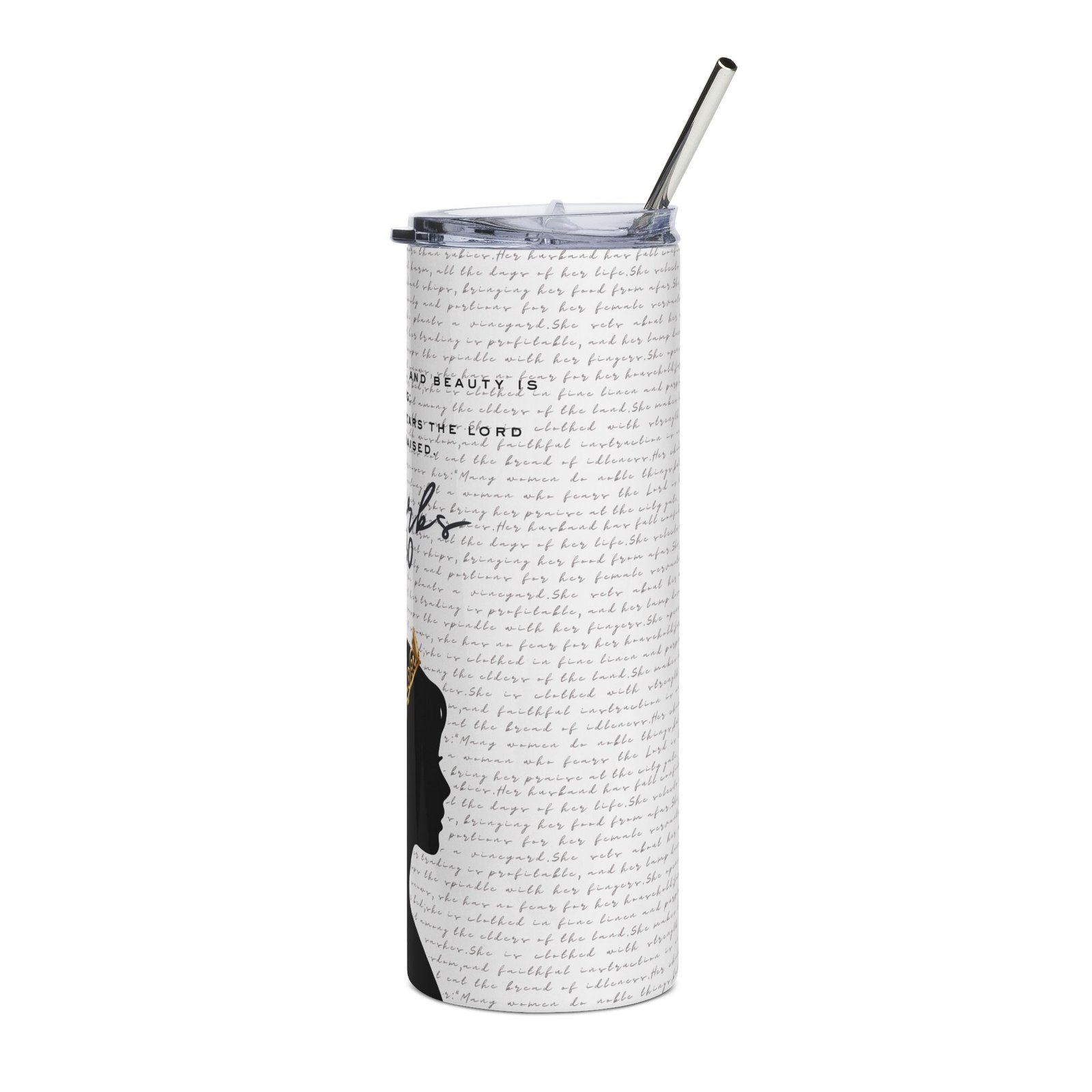 Proverbs 31:30: Gold Crown— Stainless Steel Travel (20oz) - Image 4