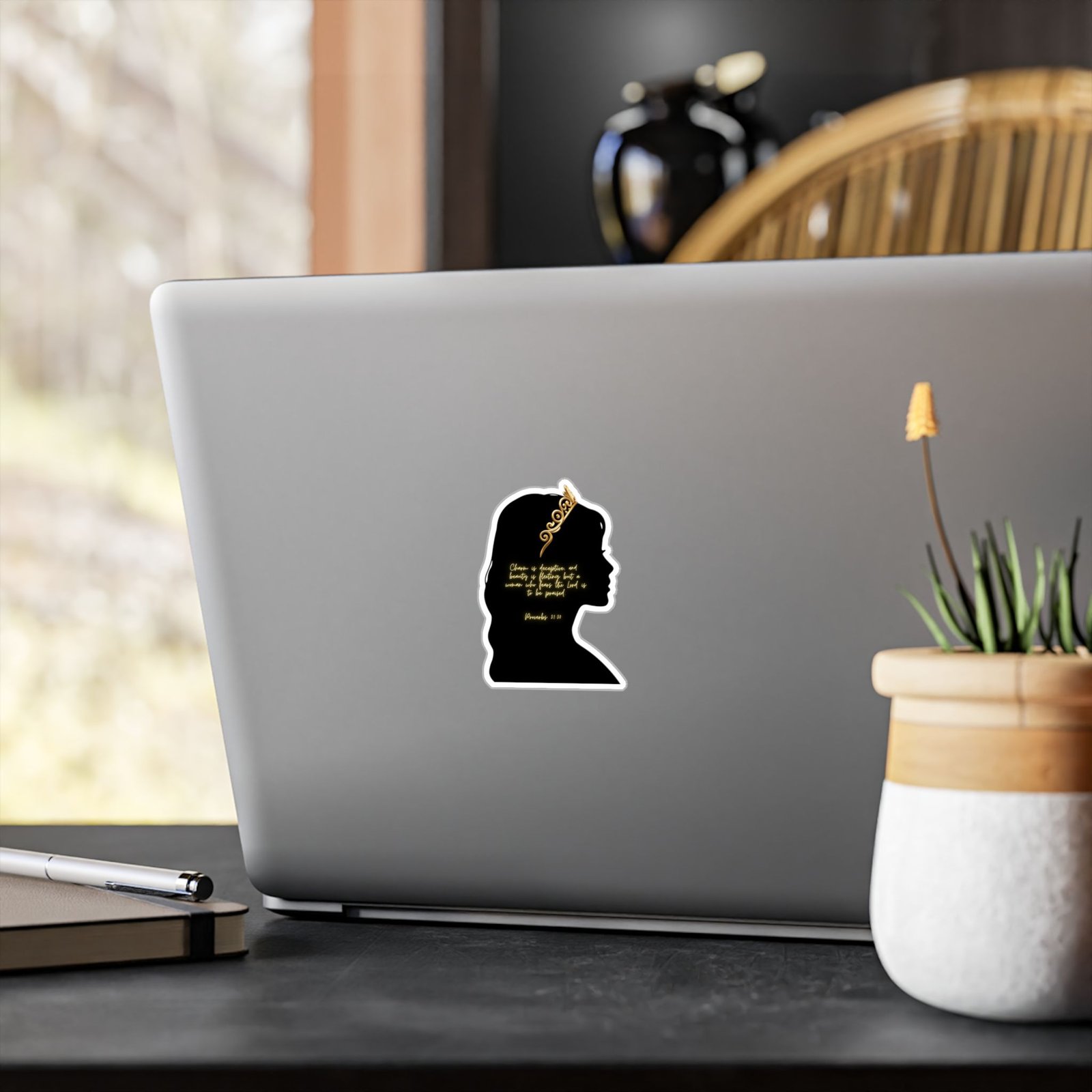 Proverbs 31:30: Gold Crown— Sticker - Image 4