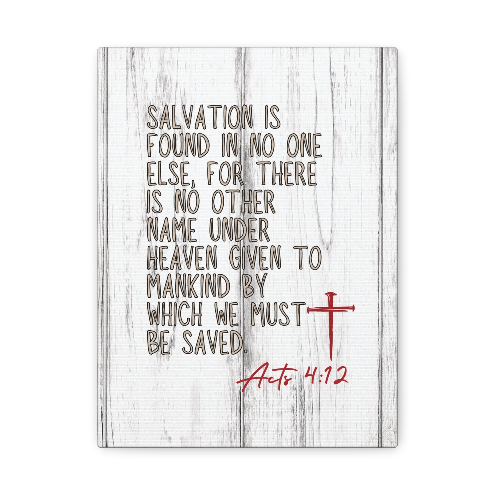 Acts 4:12 — Rustic Wall Canvas - Image 5