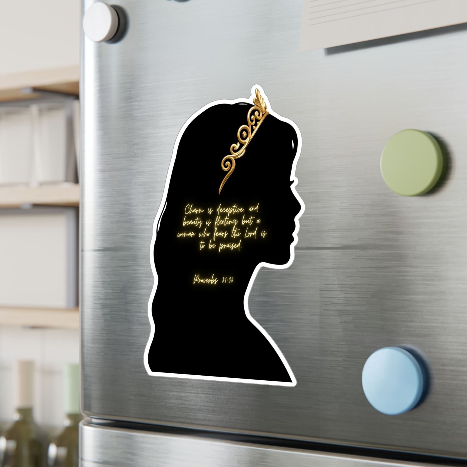 Proverbs 31:30: Gold Crown— Sticker - Image 15