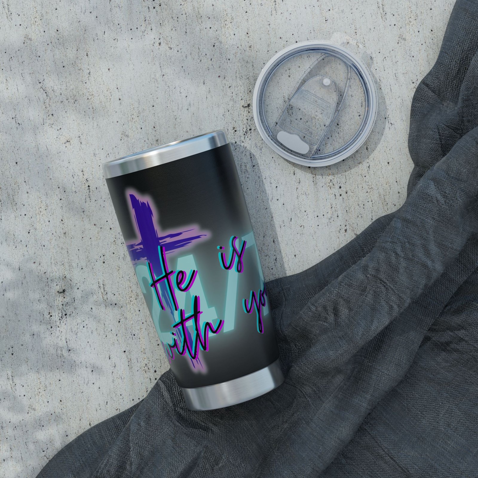 "He Is With You 24/7" - Stainless Steel Tumbler - Image 6