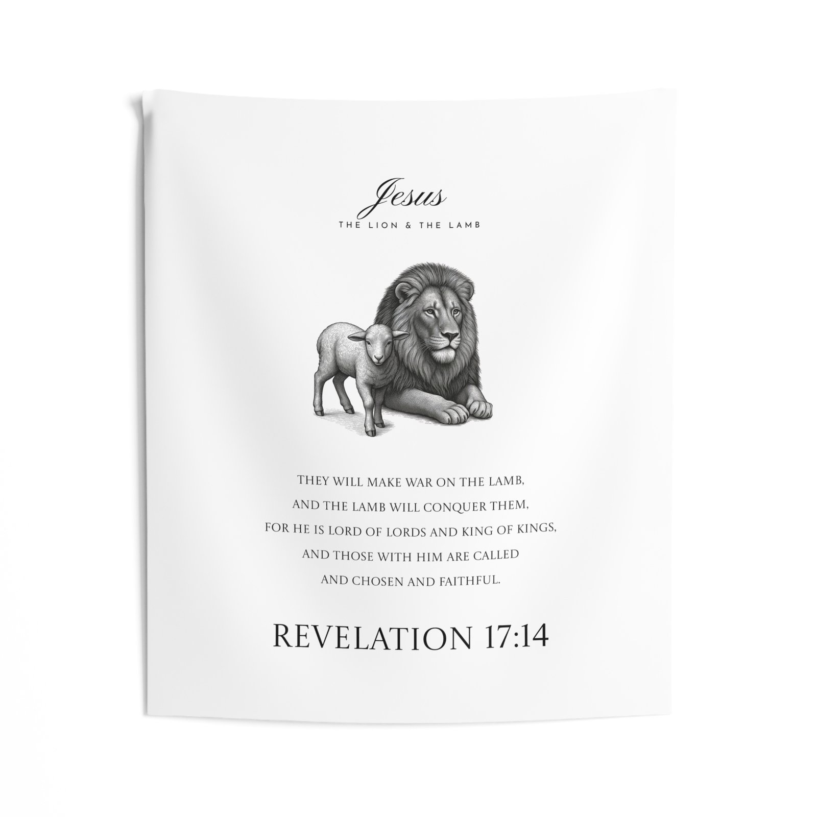 'Jesus The Lion & The Lamb' Revelation 17:14 — Tapestry - Image 2