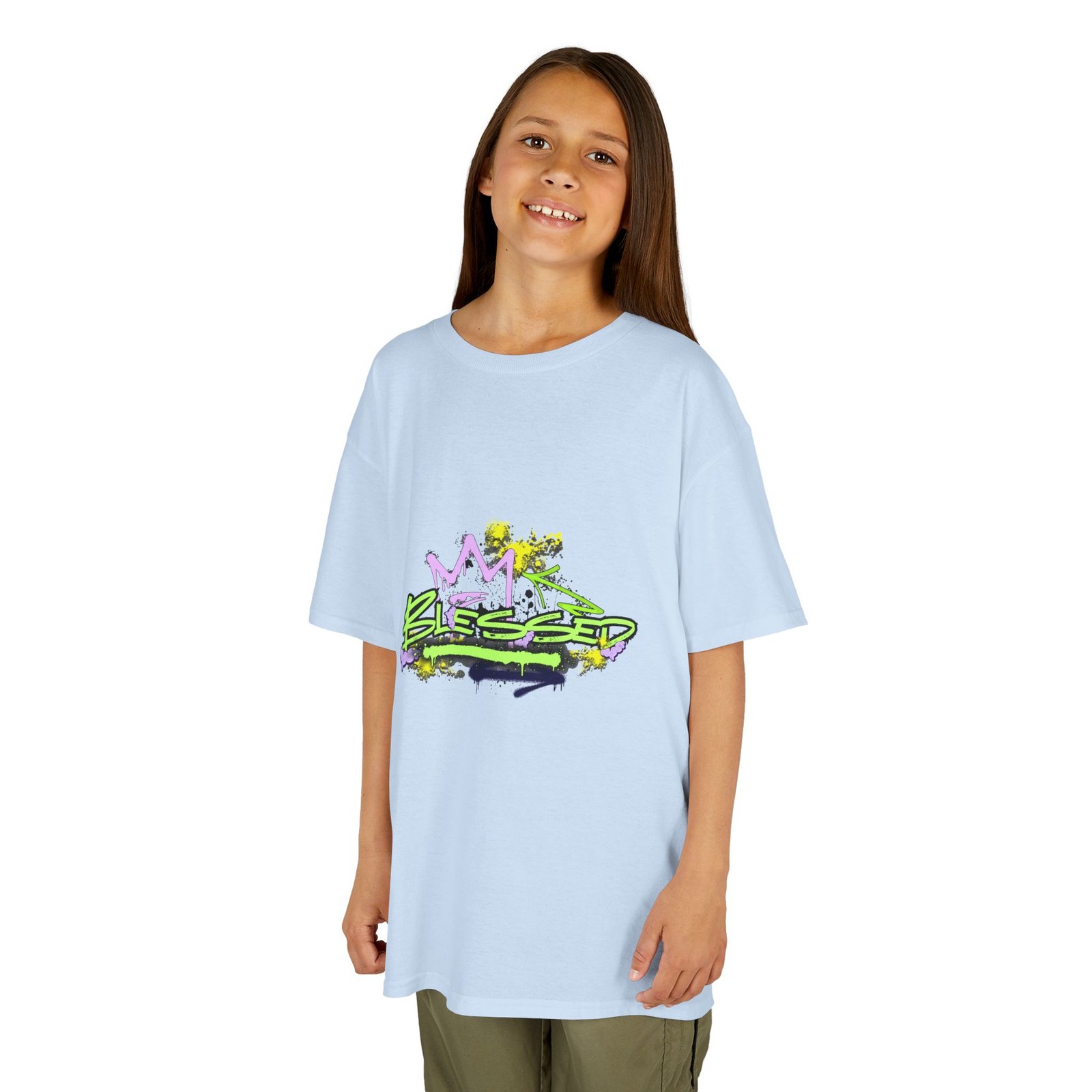 'Blessed' Graffiti - Kids Tee - Image 34