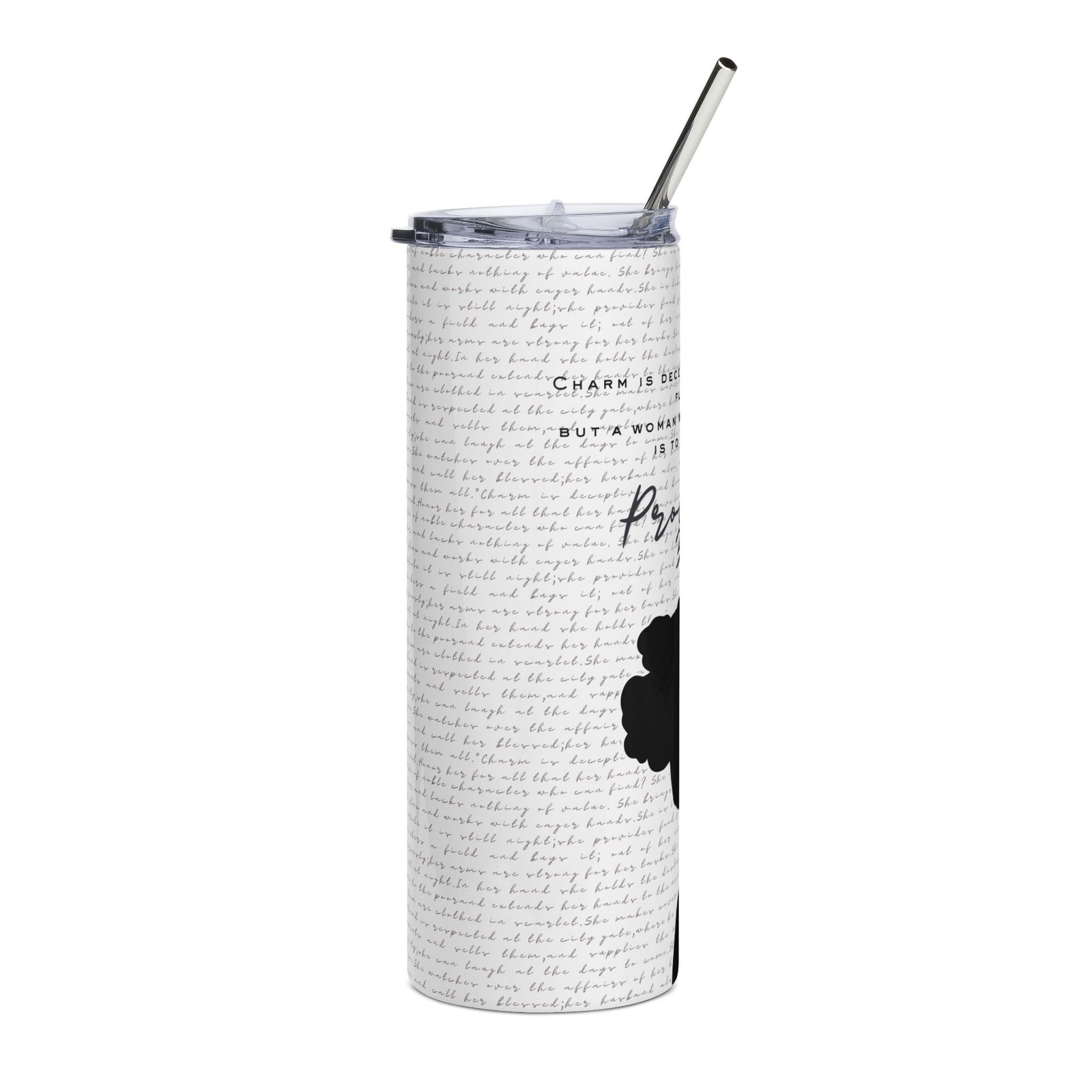 Proverbs 31:30: Pearls— Stainless Steel Travel (20oz) - Image 2
