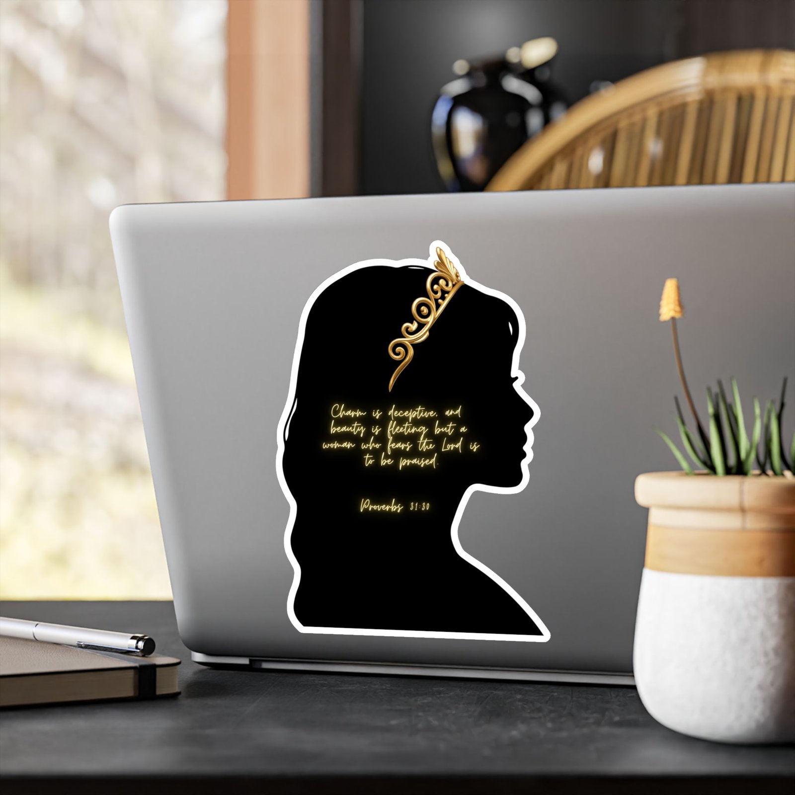 Proverbs 31:30: Gold Crown— Sticker - Image 16