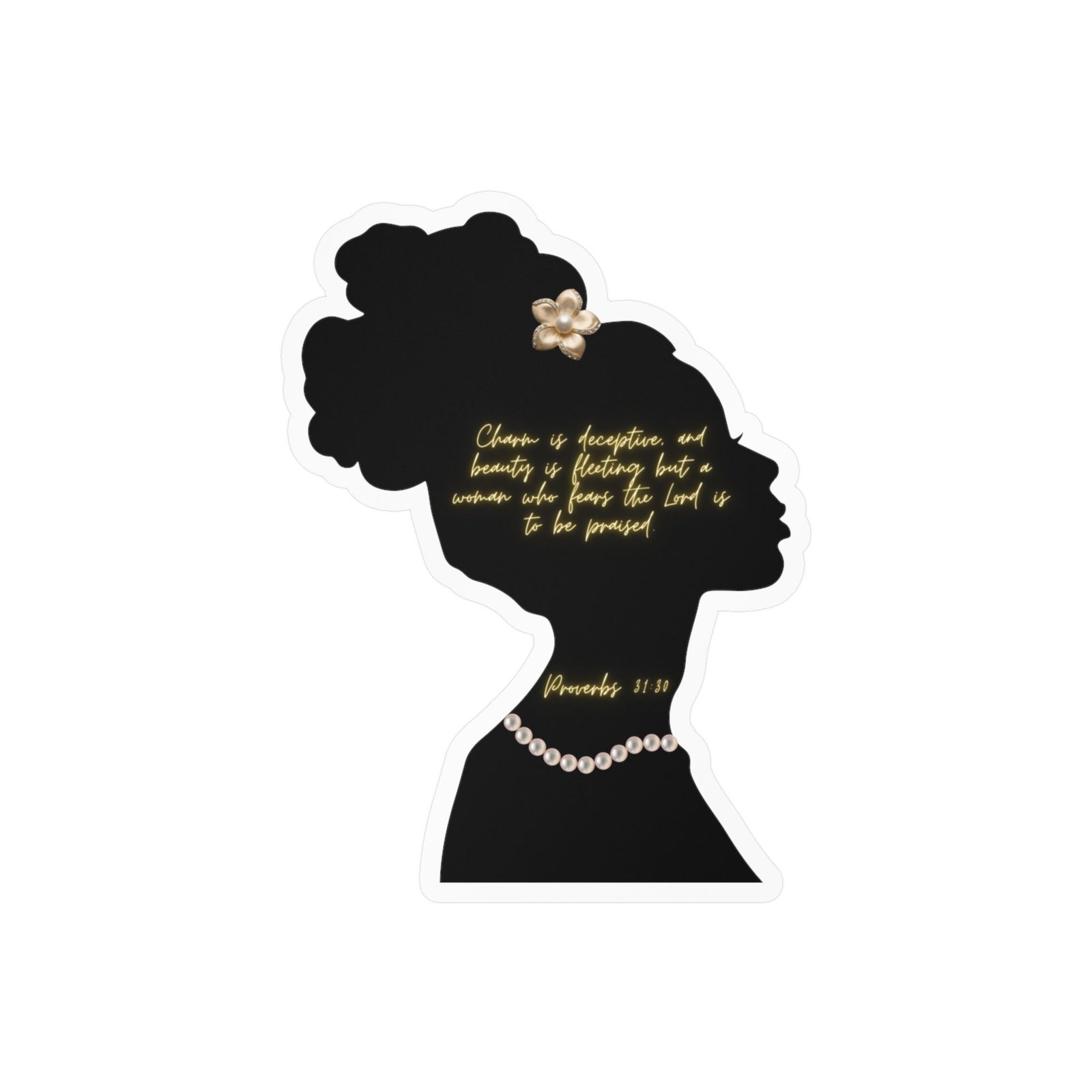 Proverbs 31:30: Pearls— Sticker - Image 5